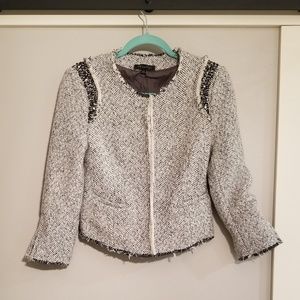 Cream & Grey Blazer Jacket